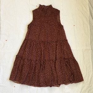 Just...Taylor Polka Dot High Neck Sleeveless Ruffle Dress